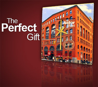 The perfect gift. - Image of the Astor Wines and Spirits gift card.