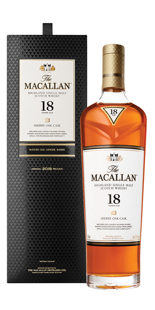 Macallan 18 Yr. Sherry Cask Highland Single Malt Scotch Whisky