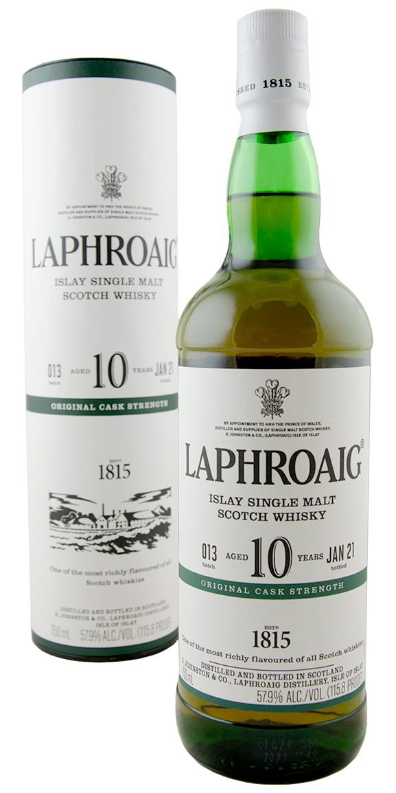 Laphroaig 10 yr. Cask Strength Scotch 