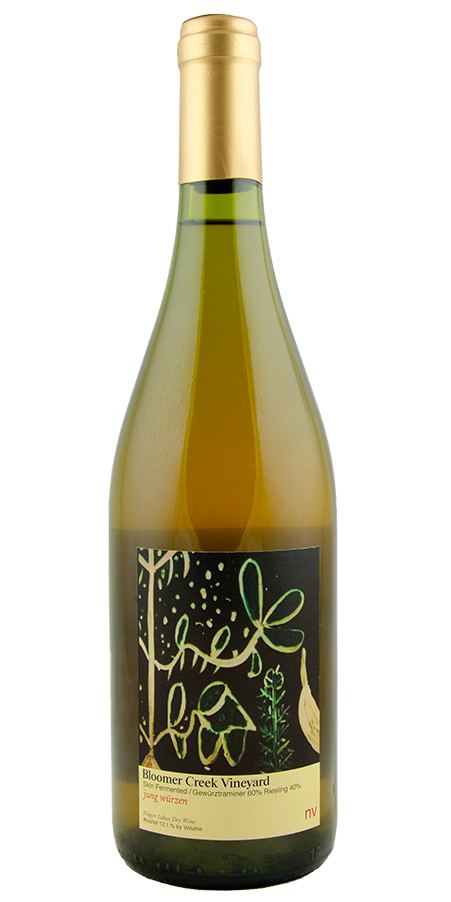 Skin-Fermented Riesling/Gewürztraminer, "jung würzen", Bloomer Creek
