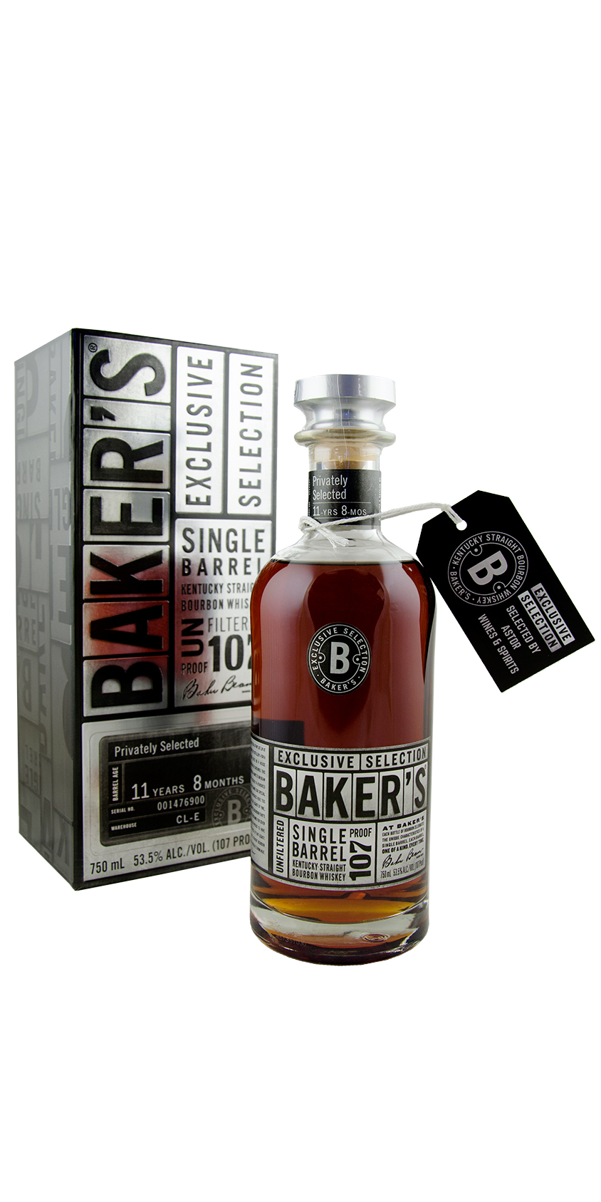Baker's Astor Single Barrel 11yr Straight Kentucky Bourbon Whiskey 