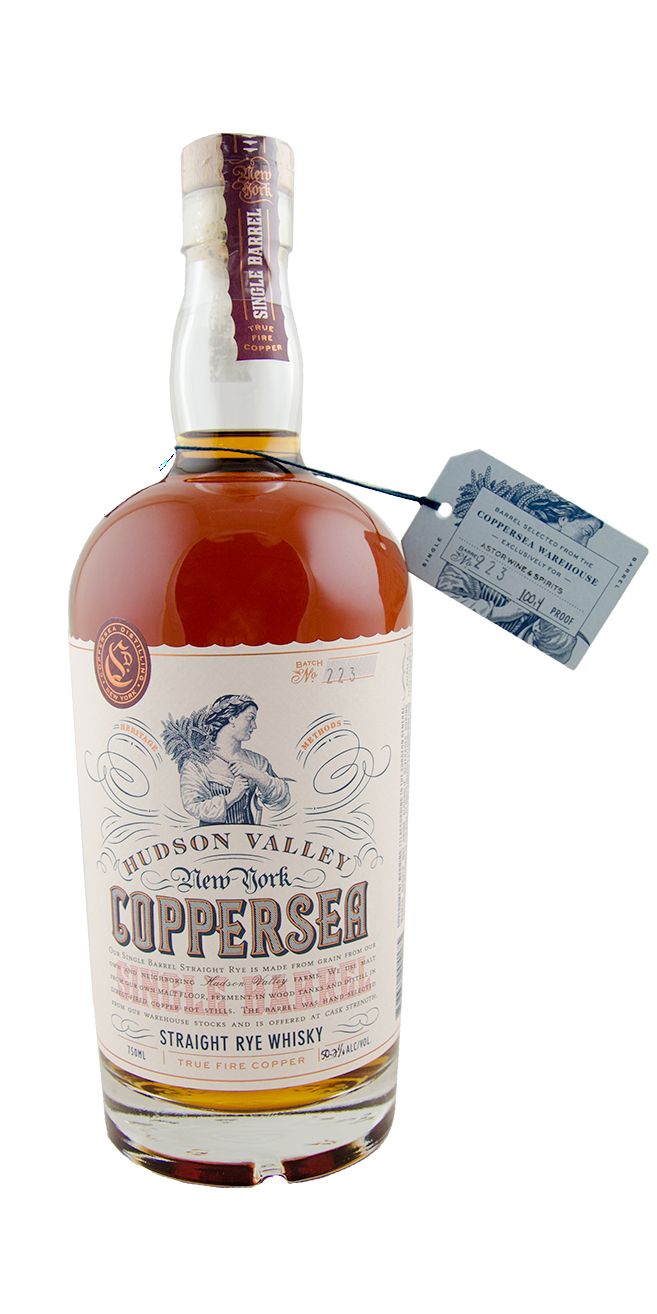 Coppersea Single Malt Rye Astor Single Barrel Rye Whiskey