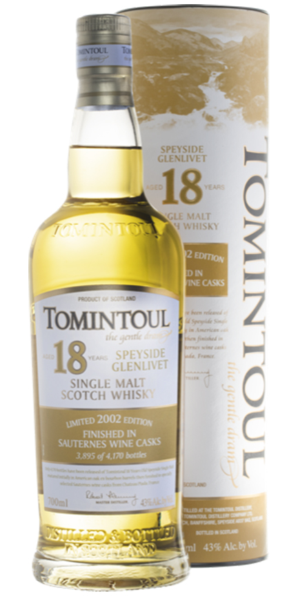 Tomintoul 18yr Sauternes Finished Speyside Single Malt Scotch Whisky  