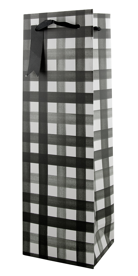 Black Plaid Wine Bag (9873)                                                                         