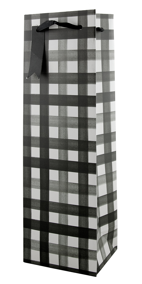 Black Plaid Wine Bag (9873)