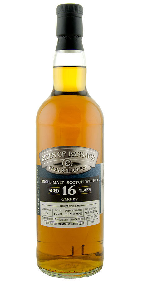Rites of Passage 16yr Orkney Single Malt Scotch Whisky 