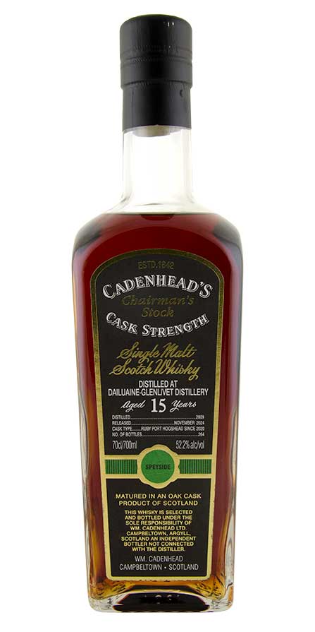 Cadenhead's 15yr Dailuaine-Glenlivet Chairman's Stock Speyside Single Malt Scotch Whisky            