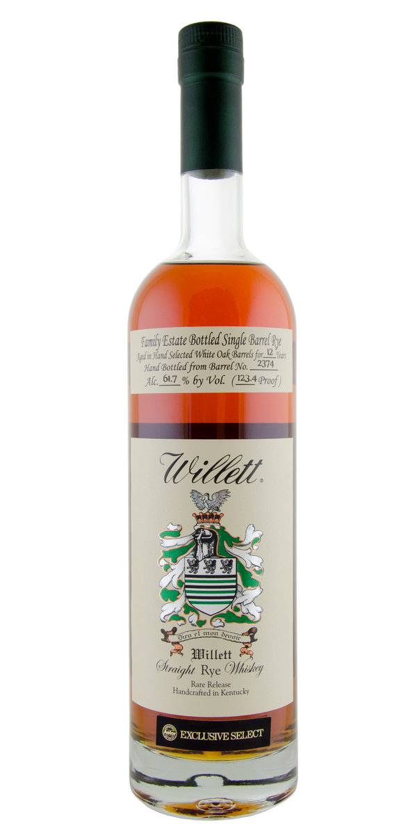 Willett Astor Select 12yr Single Barrel Kentucky Straight Rye Whiskey                               