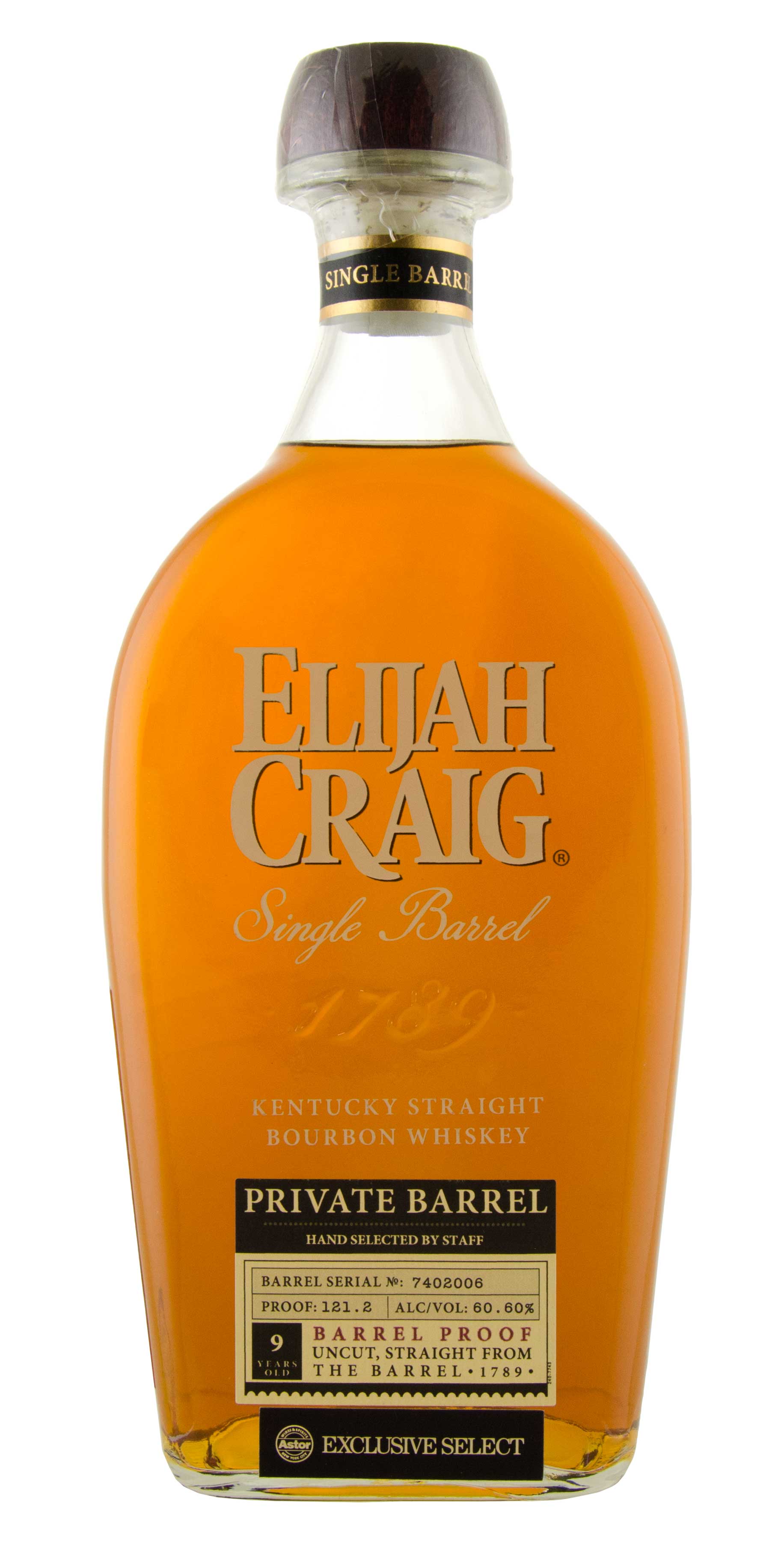 Elijah Craig Astor Select Barrel Proof Single Barrel Kentucky Straight Bourbon Whiskey 
