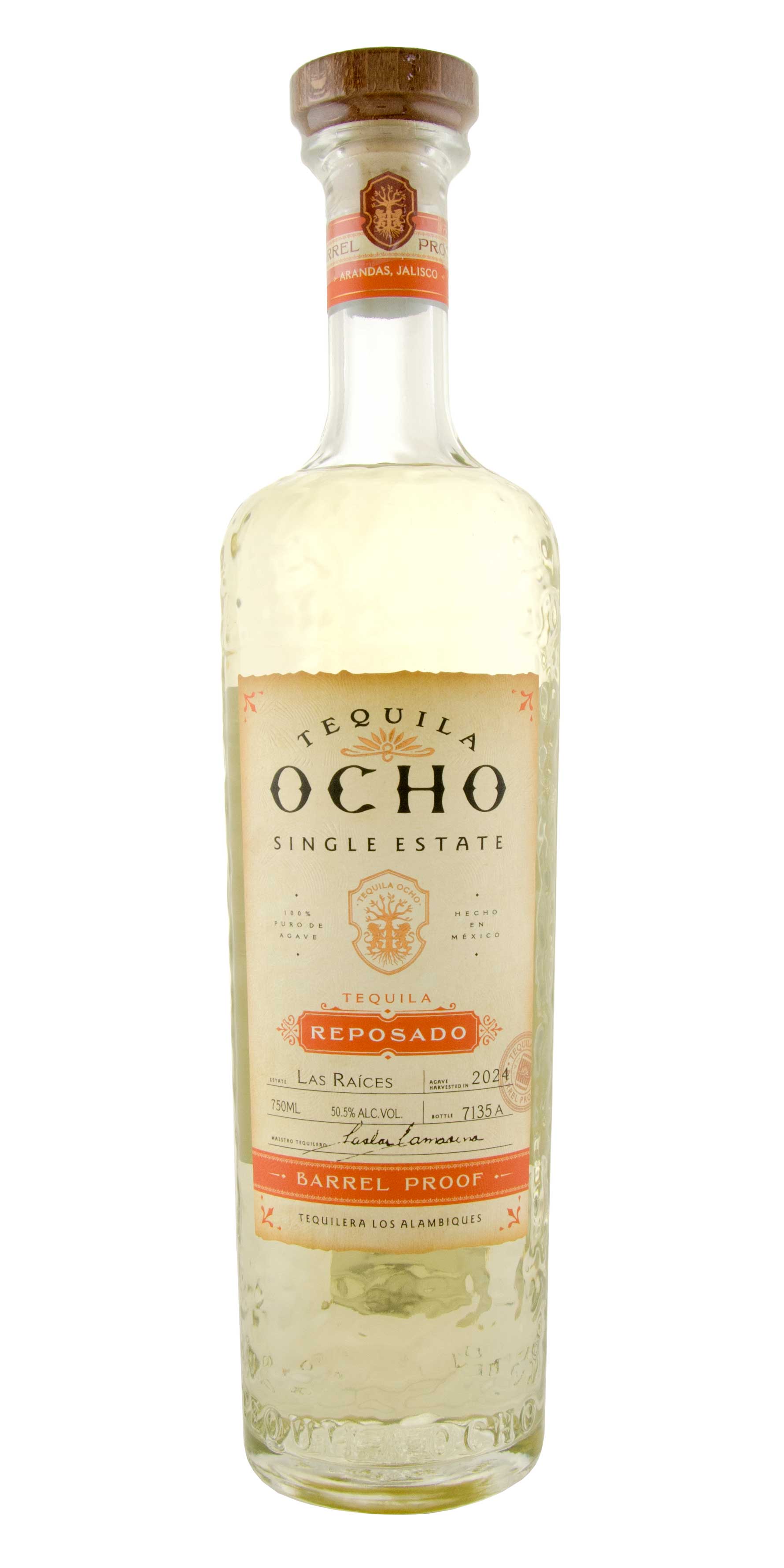 Tequila Ocho "Las Raíces" Single Estate Reposado Barrel Proof                                       