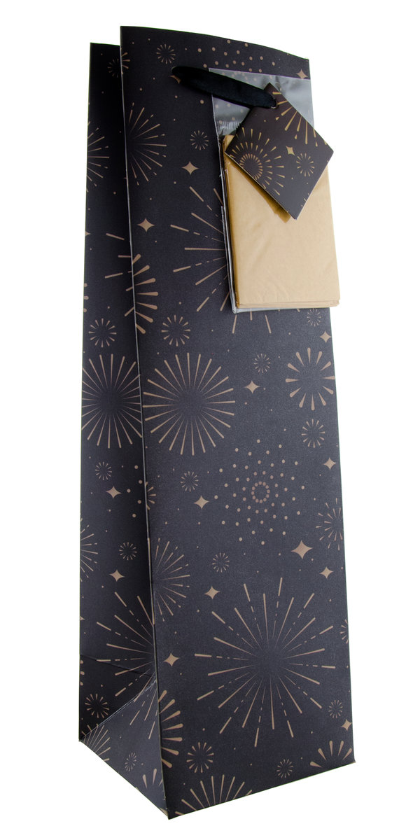 1 BTL Black & Gold Startburst Gift Bag