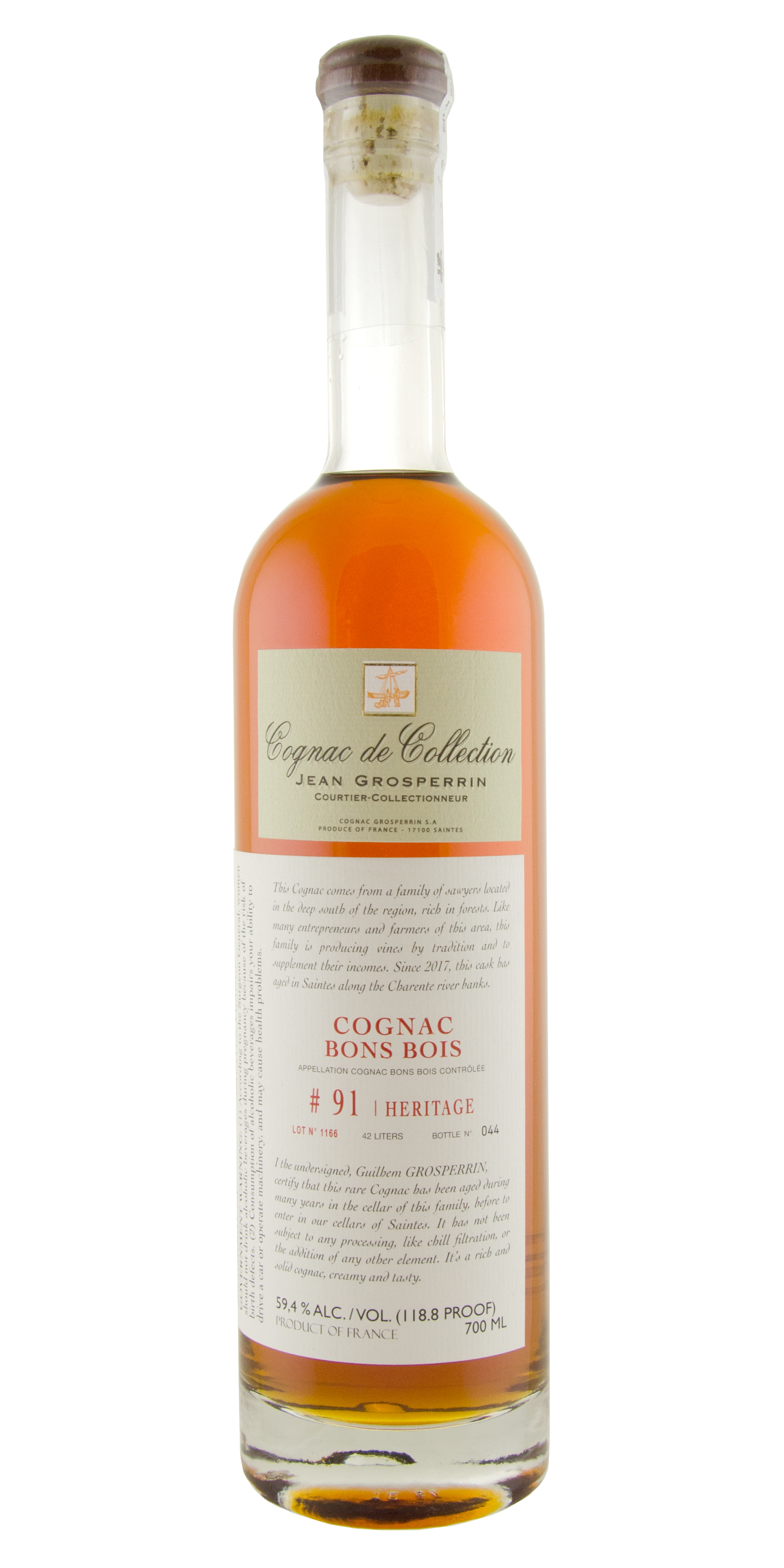 Jean Grosperrin Astor Select Single Cask Bon Bois No. 91 Heritage Cognac