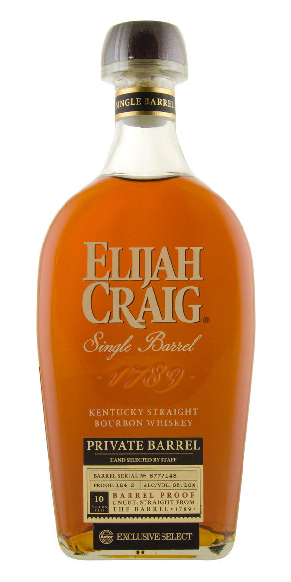 Elijah Craig Astor Select Barrel Proof Single Barrel Kentucky Straight Bourbon Whiskey              