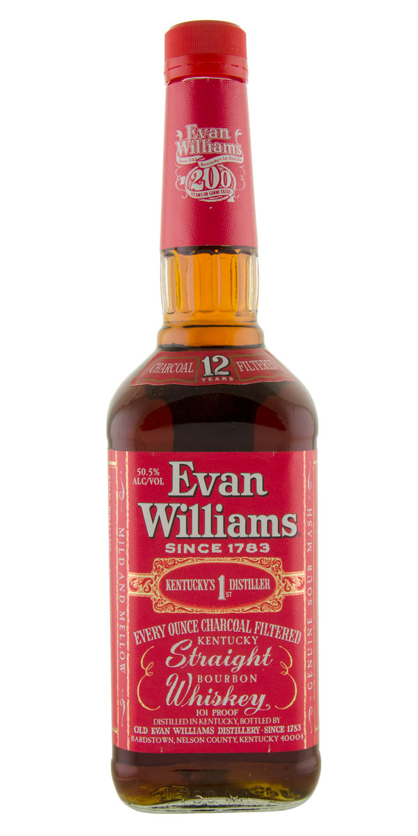 Antique Evan Williams 12yr Red Label Kentucky Straight Bourbon Whiskey