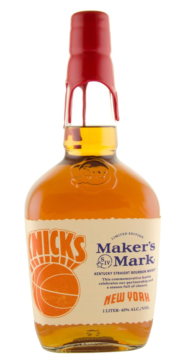 Maker's Mark Red Wax Knicks Commemorative Label Kentucky Straight Bourbon Whiskey